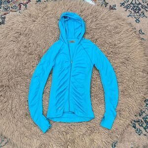 Athleta sparkly blue zip up hoodie XS